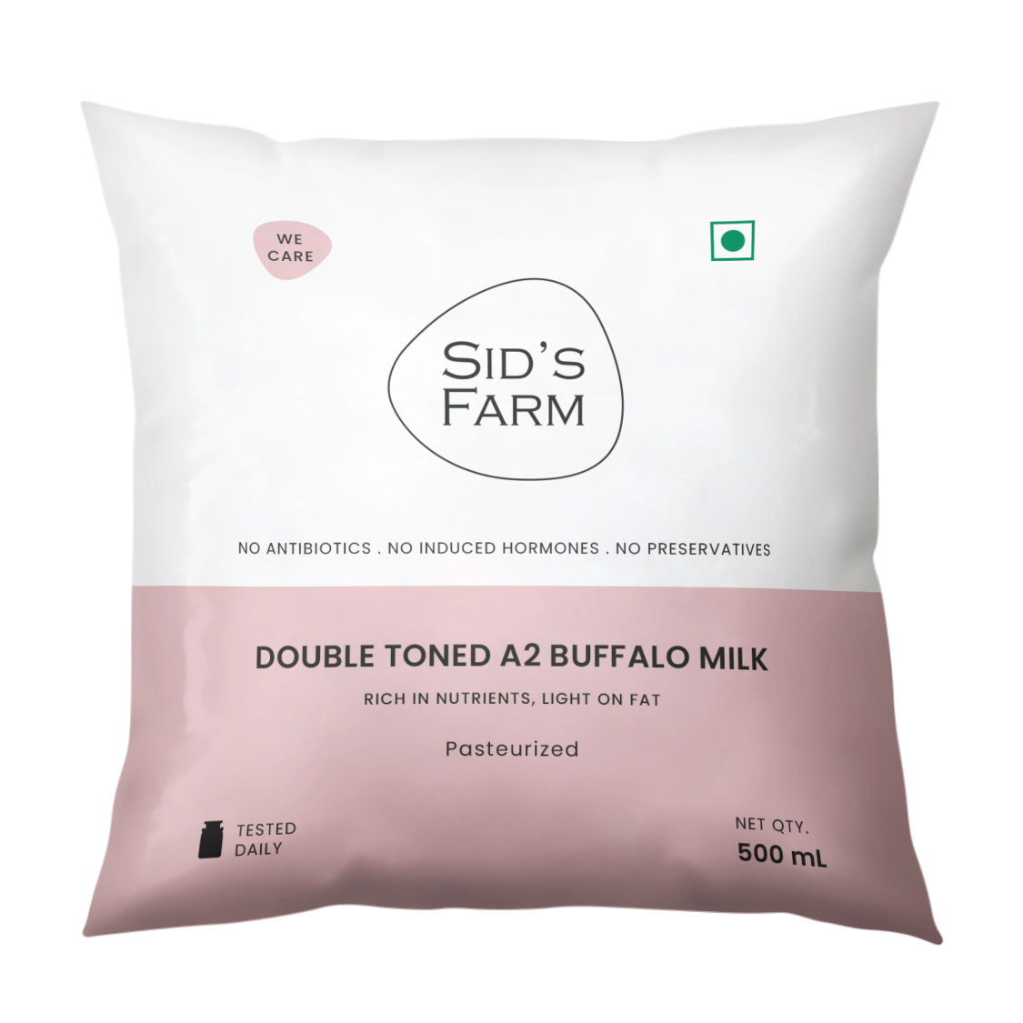 Sid’s Farm Double Toned A2 Buffalo Milk 500 ml, pure, light and refreshing buffalo milk